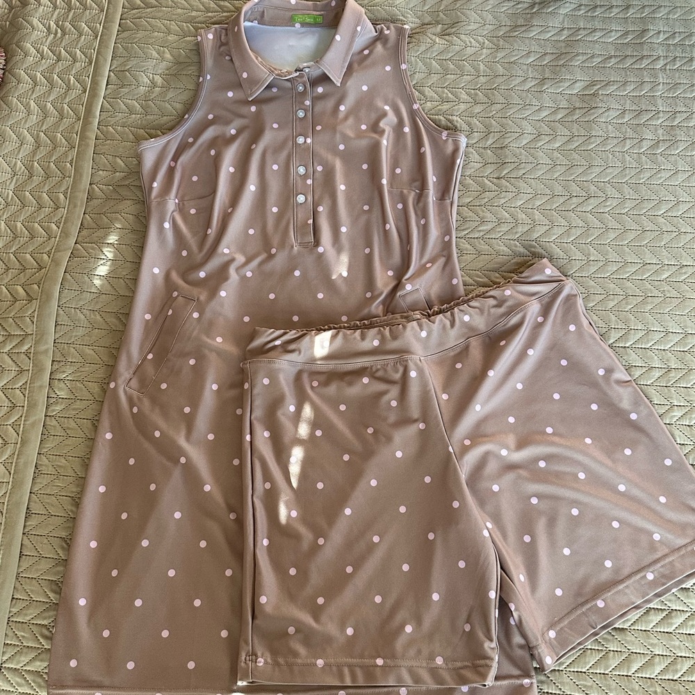 Tee 2 Sea Golf Polka Dot Dress with Shorts Size Medium